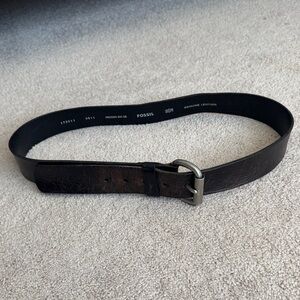 Fossil Men's Dark Brown Leather Belt
